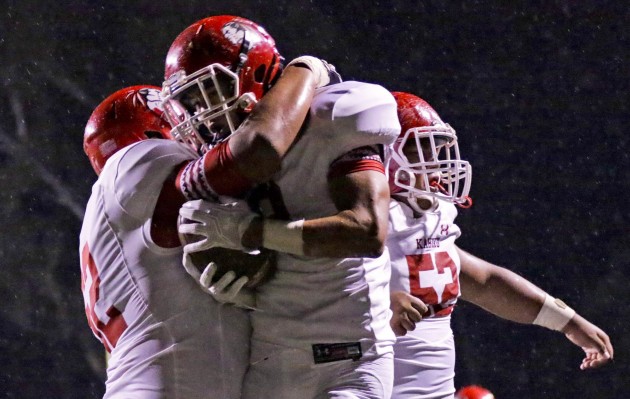 Kahuku has had a lot to celebrate rolling up 18 consecutive wins. Jamm Aquino / Star-Advertiser