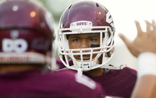 Farrington's Kingston Moses-Sanchez leads the OIA in receiving. Photo by Cindy Ellen Russell/Star-Advertiser.
