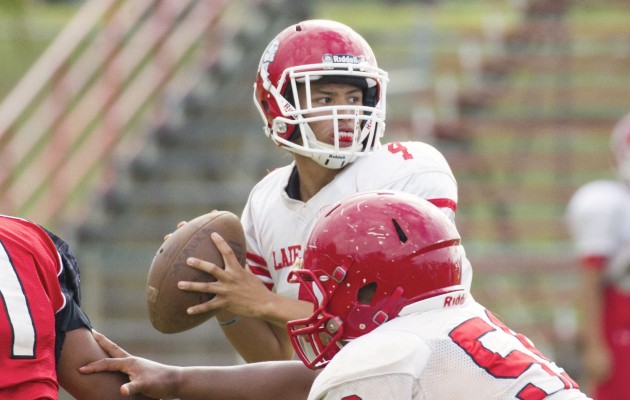 Kahuku quarterback Sol-Jay Maiava has been offered by two Division I schools before the end of his freshman year. Cindy Ellen Russell / Honolulu Star-Advertiser.