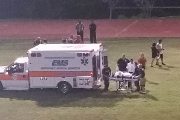 Kalani WR Ethan Zippay was loaded into an ambulance, but was in good spirits according to Falcons coach Scott Melemai.