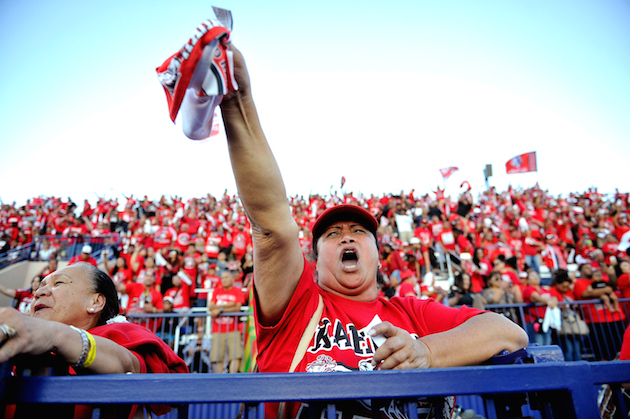 Kahuku came out in full force in Las Vegas. Photo by David Becker/Special to the Star-Advertiser.