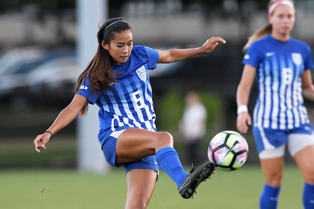 Kamehameha graduate Shaney Sakamoto is a senior on the Saint Louis women's soccer team. Photo courtesy Bill Barrett.