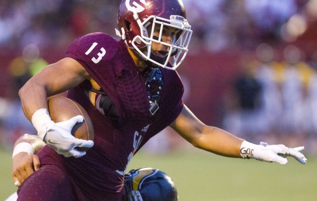 Farrington RB Challen Faamatau has rushed for 2,850 yards in his first 30 games with the Govs. Cindy Ellen Russell / Star-Advertiser