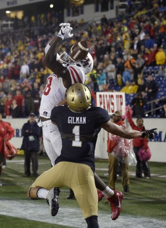 Navy defensive back Alohi Gilman defended a pass against Houston in an upset win for the Midshipmen earlier this month. Photo courtesy Associated Press.