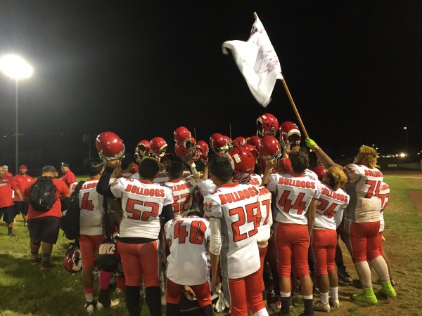 The Waialua Bulldogs raised their flag after ousting Kaimuki in the OIA Division II semifinals.