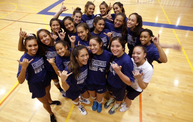 Kamehameha claimed its 19th ILH girls volleyball title with a four-set win over Punahou on Thursday. Photo by Dennis Oda/Star-Advertiser.