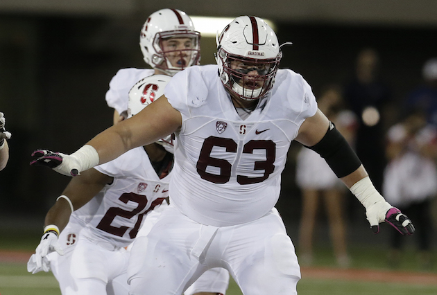 Stanford true freshman Nate Herbig, a Saint Louis alumnus, made his first collegiate start at left guard in a 34-10 win over Arizona. Associated Press photo