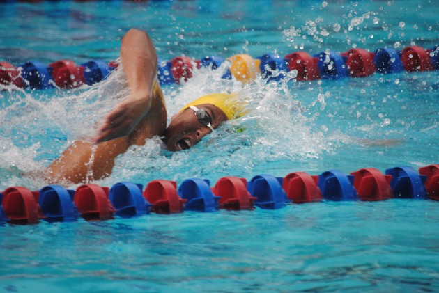 Kalani's DonJin Hwang collected a record and his 10th OIA gold medal on Saturday. Photo by Jerry Campany/Star-Advertiser.