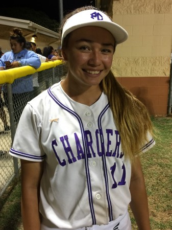 Pearl City's smooth-hitting  senior, Noel Saunders, delivered the game-winning hit against Campbell. (Apr. 24, 2017) Paul Honda/Star-Advertiser