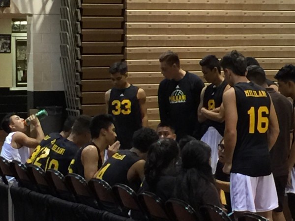 The Mililani Trojans defeated Waipahu in the OIA semifinals on Tuesday at Radford. (Apr. 25, 2017) Paul Honda/Star-Advertiser