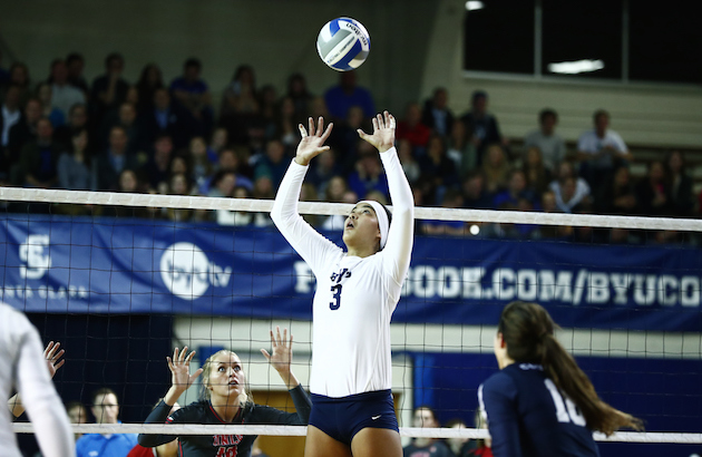 Brigham Young junior Alohi Robins-Hardy, the 2013 Honolulu Star-Advertiser All-State player of the year, is one of only two girls to make the All-State first team in four consecutive years. Photo credit: BYU Photo.