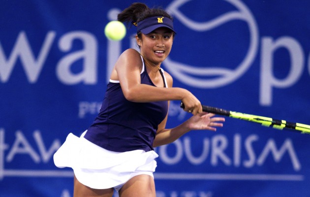 Punahou's Katreina Corpuz dug deep to win the ILH girls tennis individual title on Wednesday. Photo by Dennis Oda/Star-Advertiser.