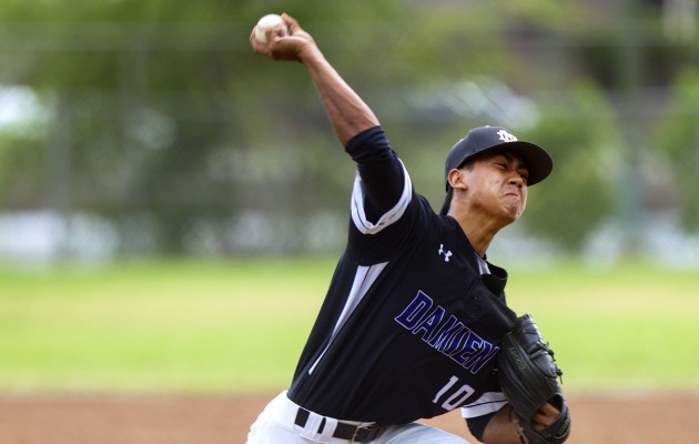 Javin Cortez pitched a complete game to put Damien into the state tournament on Friday. Dennis Oda / doda@staradvertiser.com